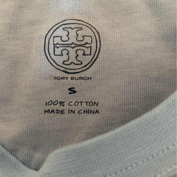TORY BURCH Duck's Pond T-shirt In Blue Dream size Small S - Picture 9 of 9